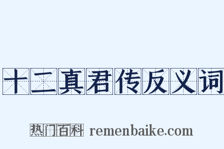 十二真君传反义词是什么意思的图片